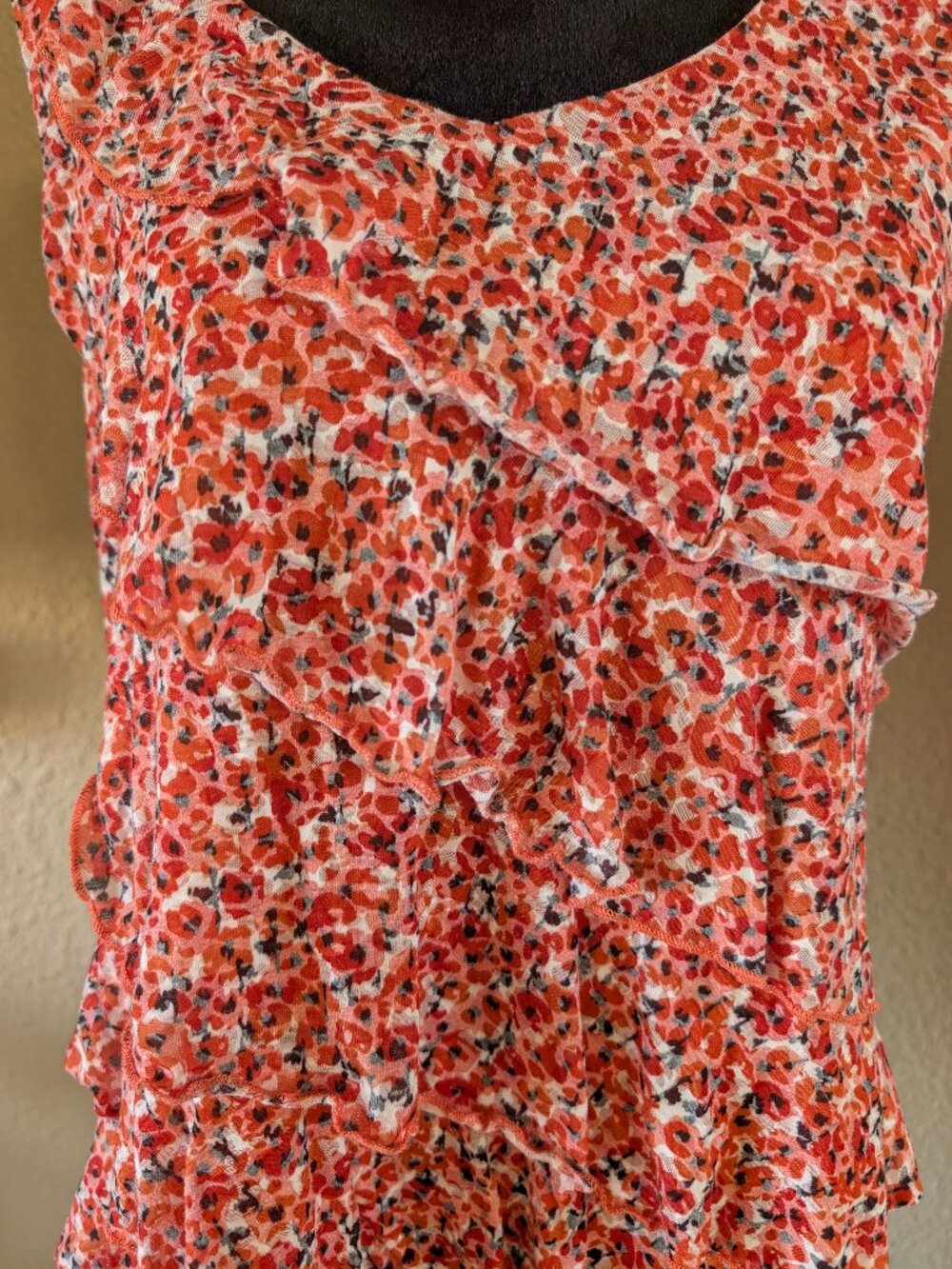 Dressbarn Established 1962 Multi-Color Tiered Ruffle Tank Top - Size L